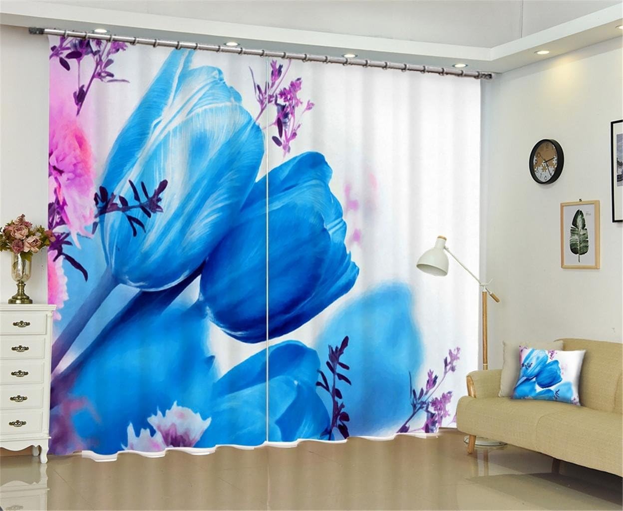 KLDDZQ Blackout Curtains 100% Polyester Surface Fabric Block Out 90% Sunlight/Heat Blackout/ Anti-UV/ Prevent Noise/ Prevent radiation/ Bedroom Living room Decoration Window blinds , 10484 inch