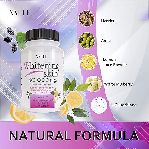 vaite glutathione VAITE Glutathione Whitening Pills - Dark Spots & Acne Scar Remover -  90000mg - Vegan Skin Bleaching Pills with Anti-Aging & Antioxidant Effect -  120 Capsules (2 Pack) in Kenya