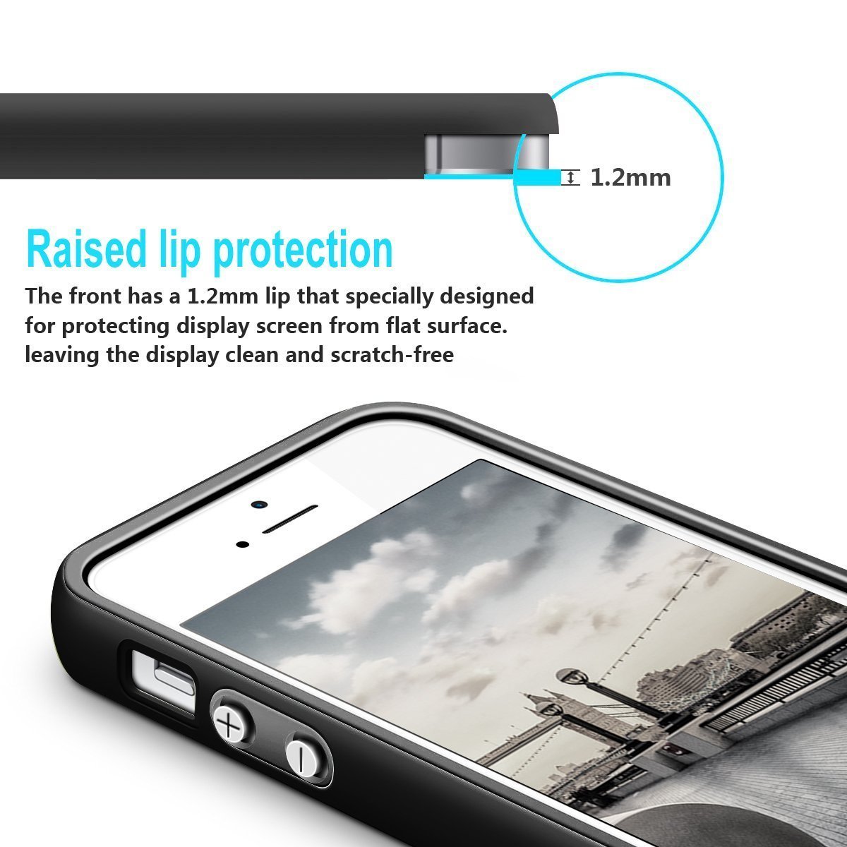 iPhone 5s / 5 / SE Case, LoHi Apple iPhone 5S Case [Dual Protection] Anti-Scratch Shockproof Bumper Case - Grey