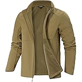 FREE SOLDIER Men's Waterproof Softshell Jacket Lightweight Fleece Lined Jacket Outdoor Hiking Windbreaker