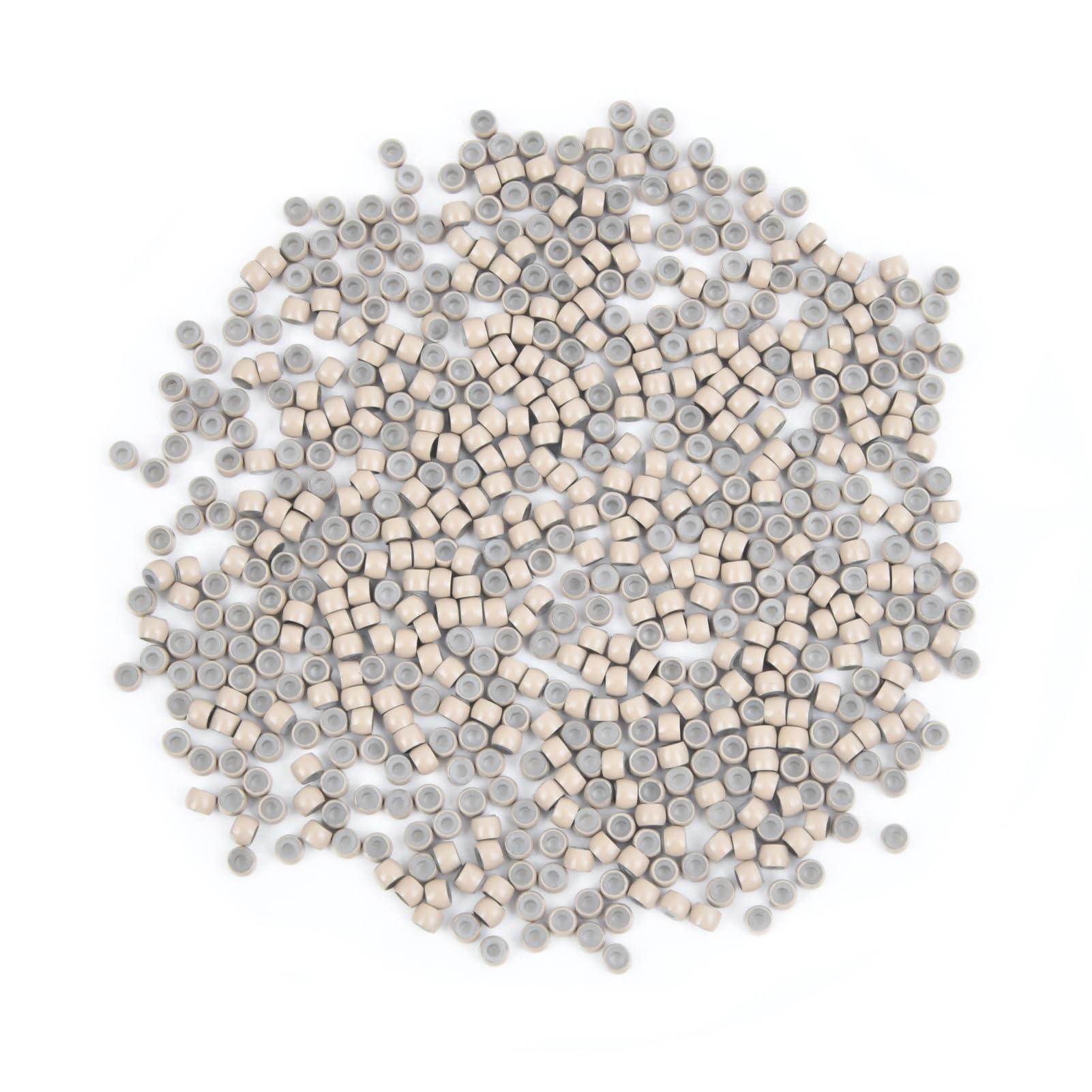 Vlasy Silicone Lined Nano Rings Beads for Nano Tip Hair Extensions Micro Nano Beads (600pcs, Gray Blonde)