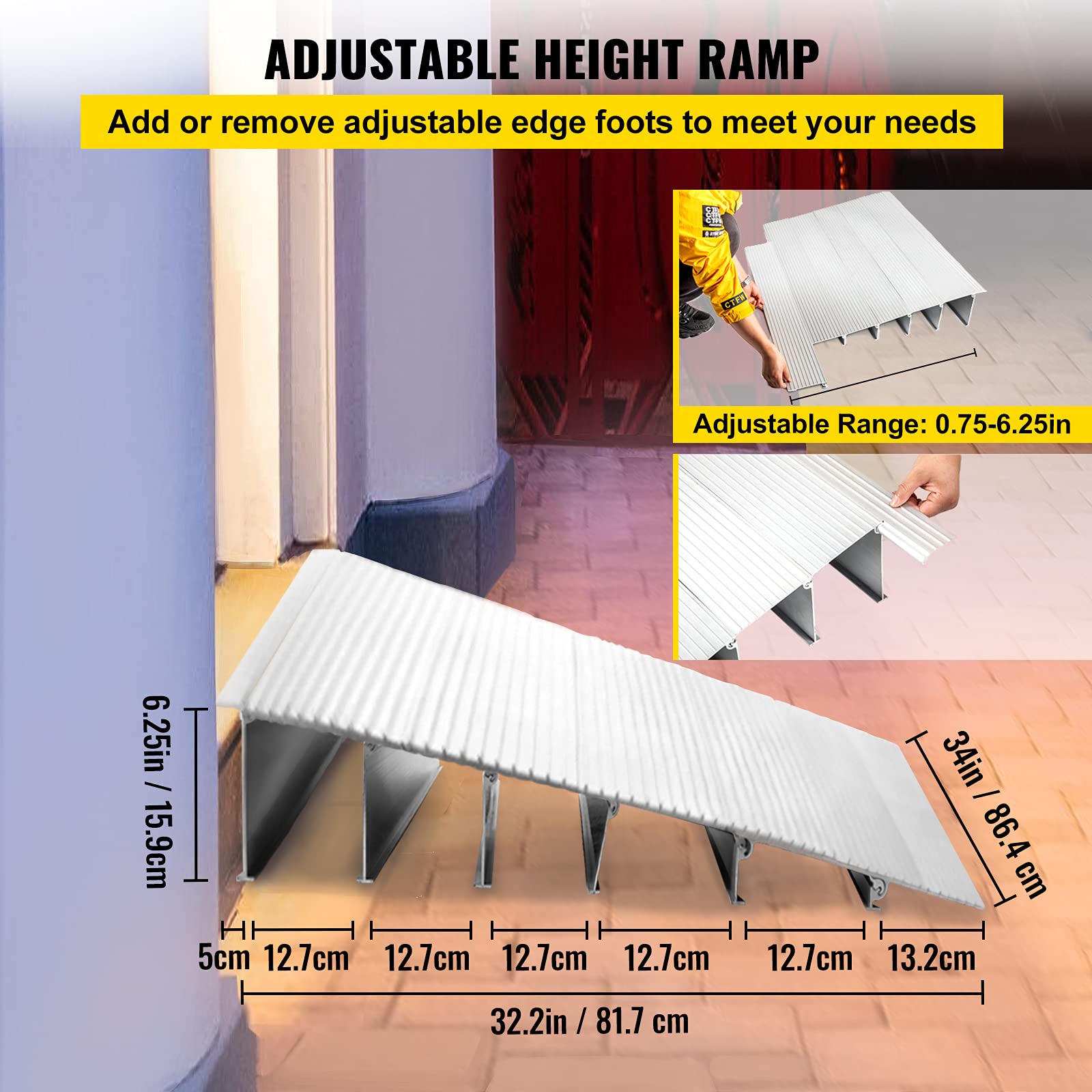 Mua VEVOR Door Threshold Ramp, 6" Rise Door Ramp Aluminum Threshold ...