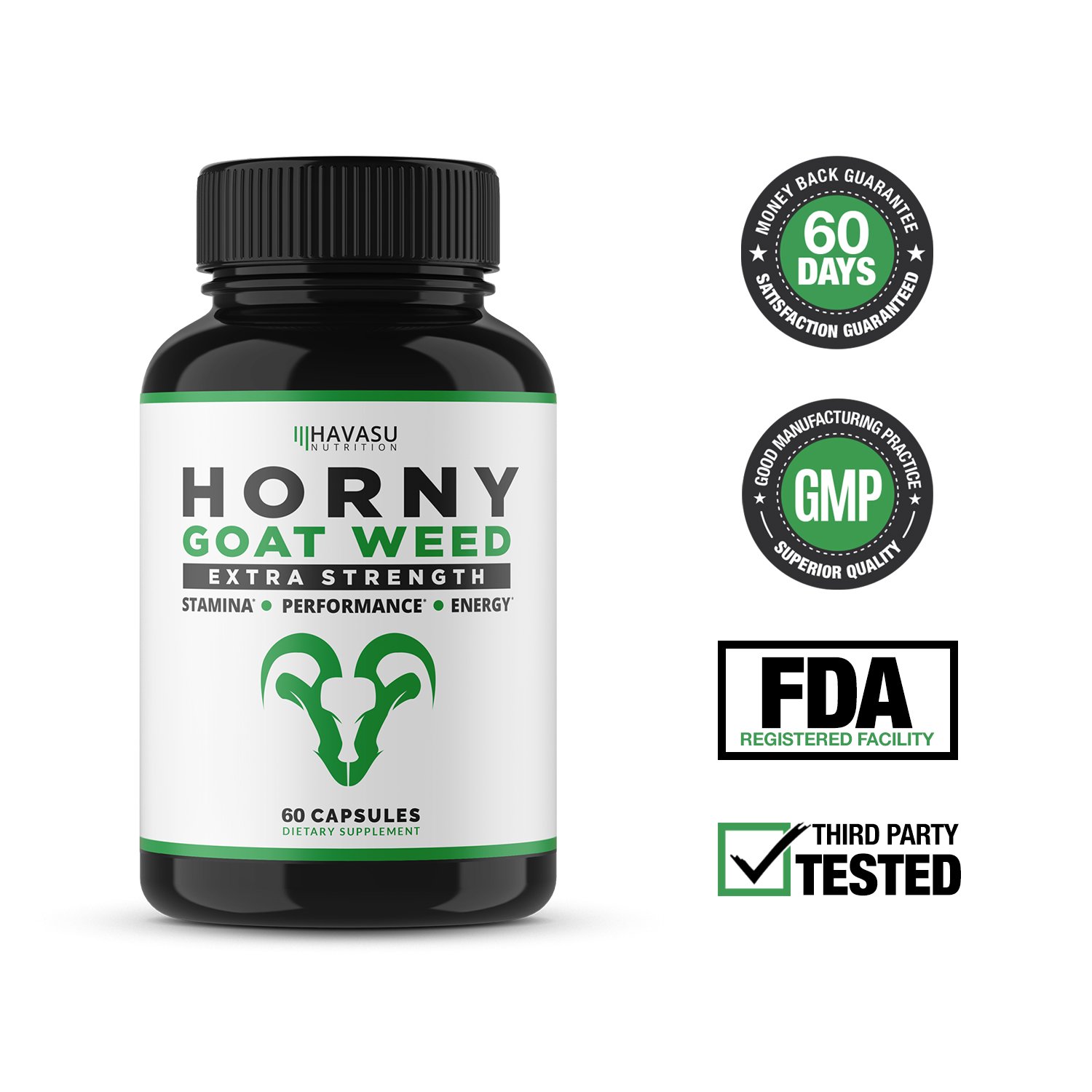 Extra Strength Horny Goat Weed Extract With Muira Puama, Maca Root, L
