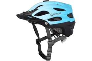 Bosoar Mountain Bike Helmet,Adult Cycling Helmet with Camera Mount and Detachable Visor for Men Women Youth,Suggested Fit 55-61 Cm