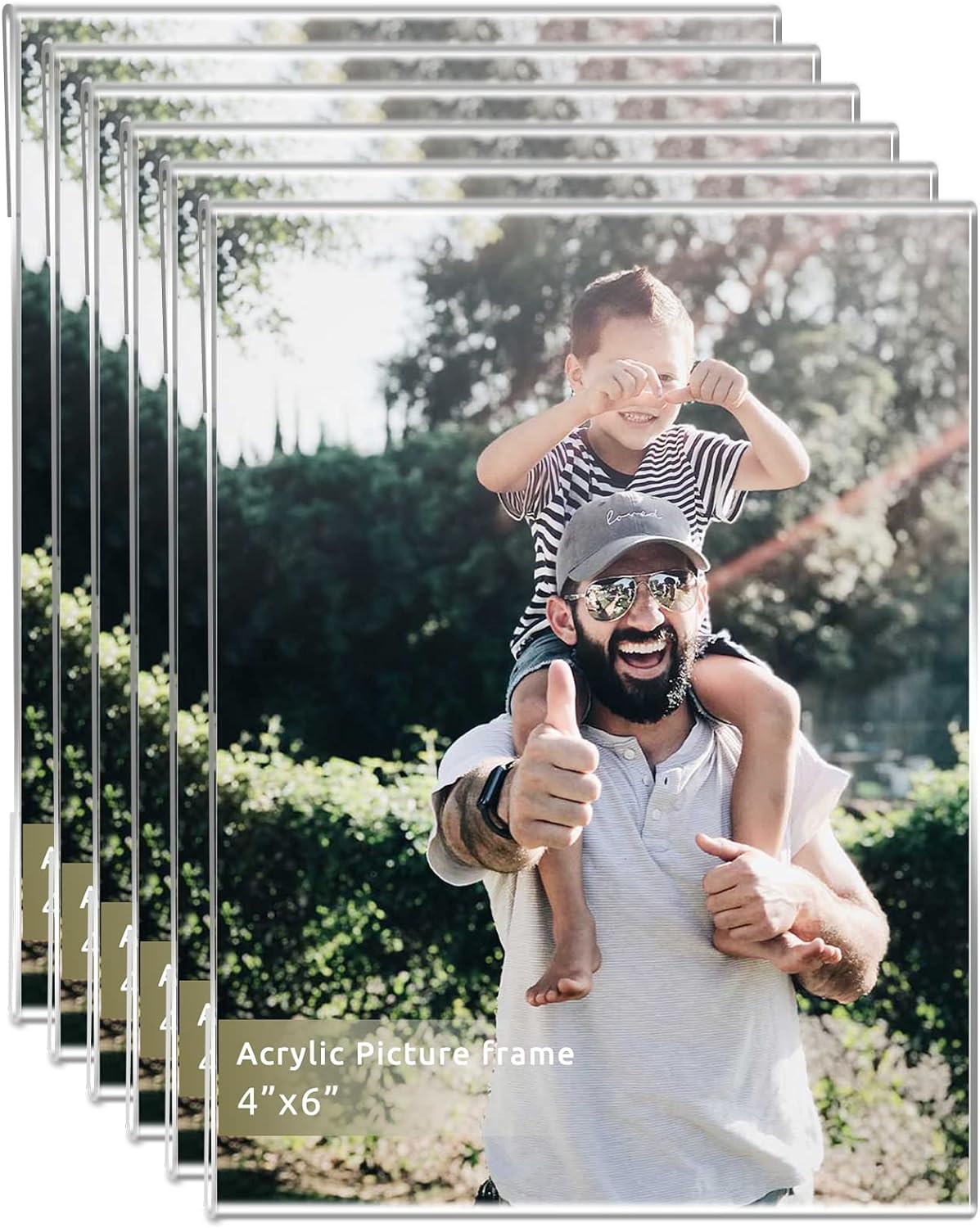 Photo Albums, Frames & Accessories - DZZ Clear Acrylic Photo Picture Frames Display Picture,Wall Mounting Clear for Home,School,office,-Vertical, 4x6, Set of 6