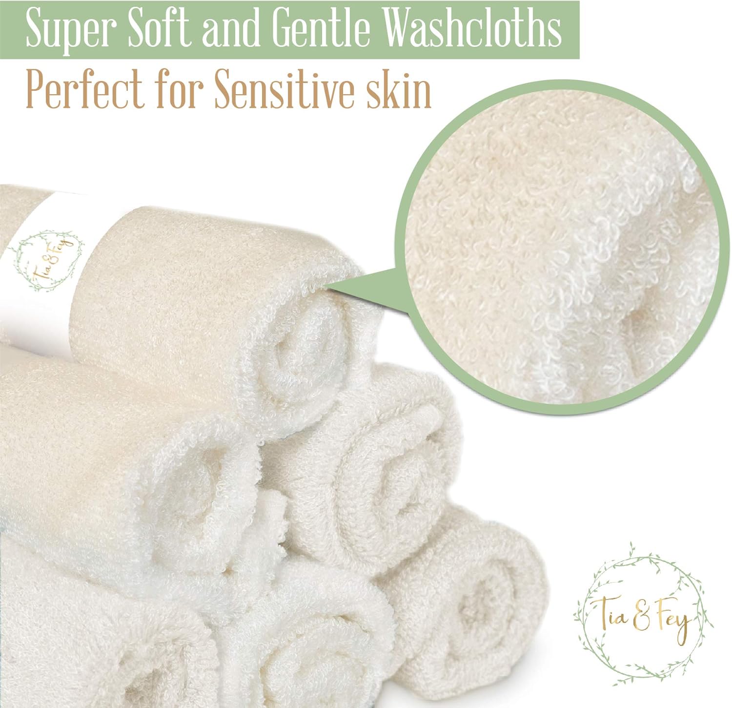 Face Cloth Made From Bamboo - Soft Wash Clothes For Face Made From Organic Bamboo Set Of 6 Face Towel Gentle on Sensitive Skin, Makeup Remover Cloth, Soft Washcloths 10 x 10 Inch: Kitchen & Dining