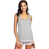 WiWi Pajamas for Women Super Soft Sleeveless Top with Shorts Cooling Pajama Sets Bamboo Viscose 2 Piece Sleepwear Set S-4X