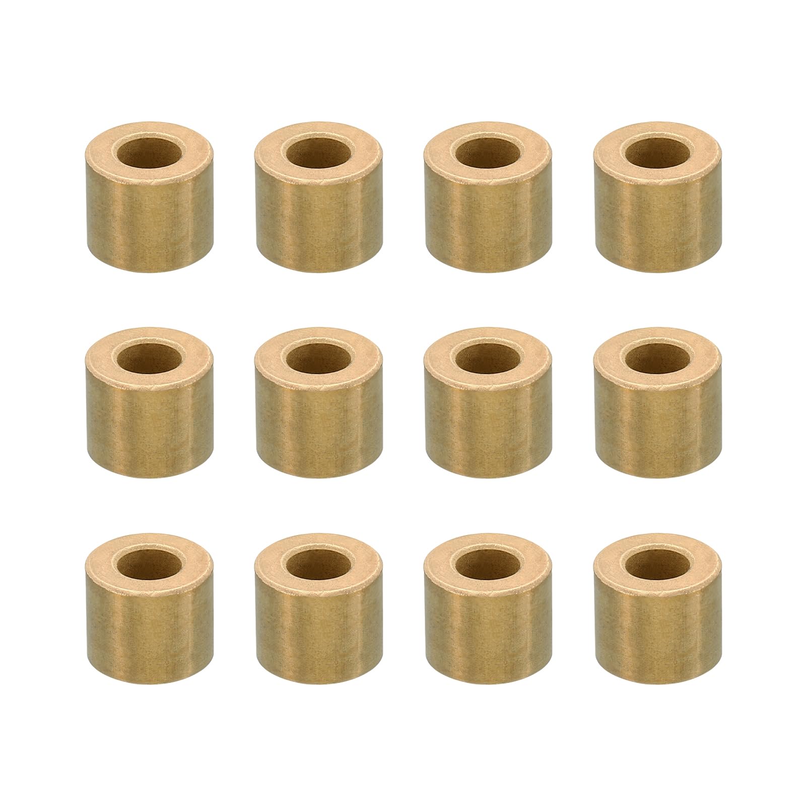 PATIKIL M6 Brass Spacers, 12 Pcs Metal Spacer Brass 6mm ID x 12mm OD x 10mm L Brass Spacers Screw Standoff for 1/4inch or M6 Screw Bolts