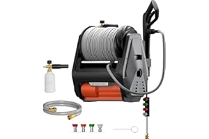 Giraffe Tools Grandfalls Wall Mounted Pressure Washer Pro, Max 3700PSI, 1.6GPM, Electric Power Washer with 100FT Replaceable 