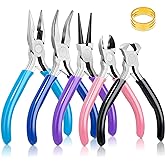 5 Packs Jewelry Pliers Set, Making Tools With Needle/Round/Chain/Bent/Zipper Pliers, Supplies Repair/Cut Kits for Crafting