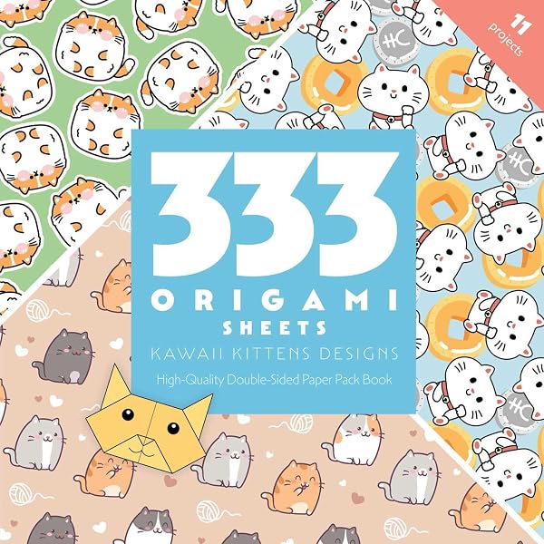 333 Origami Sheets Kawaii Designs: High-Quality Double-Sided Paper