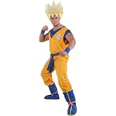 Adult Super Saiyan Goku Dragon Ball Z Costume, Orange Anime Jumpsuit, Orange Gi Uniform for Cosplay &amp; Halloween