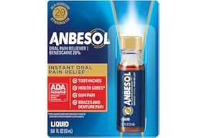 Anbesol Maximum Strength Liquid, Instant Oral Pain Relief for Toothaches, Mouth Sores*, Gum, Braces & Denture Pain, ADA Accepted, 0.41 oz