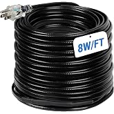 Eastrexon 152FT Heat Tape for Roof and Gutters, 8 Watts/ft Roof Heat Cable | 60PCS Clips &amp; Spacers, Self-Regulating Heat Cable, Roof Snow De-Icing Kit for Ice Dam &amp; Pipe Freeze Prevention