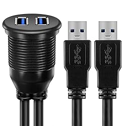 ICESPRING 2 Ports USB 3.0 Extension Cable, Flush