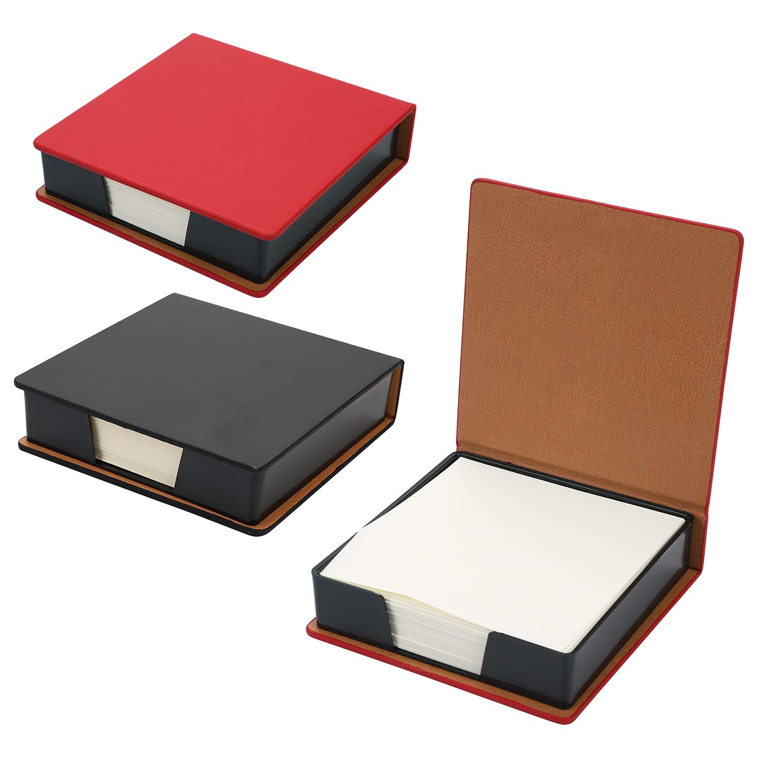 360 Sheets Leather Sticky Notes Holder Notes Cube Block Notes Dispenser Box Portable Note Pad Memo Message Pad Writing Paper 2Pack for School Business Office Home
