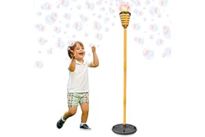 MAXX BUBBLES Tiki Torch Bubbler - Thanksgiving Bubble Machine with Lights and Music, Bubble Blower and Wand, Rechargeable Outdoor Toy for Kids Teens Friendsgiving, 4 Feet Tall, Includes 4oz Bubble Solution