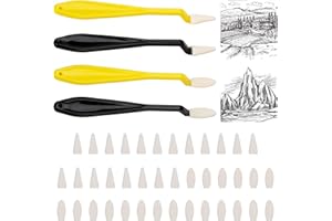 2 Sets 44pcs Paper Art Blenders Sketch Drawing Tools, 2 Styles Sponge Heads Replacement Sketch Wipe Scrapers Blending Stumps 