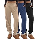 Velvelhall 3 Pack Women's Lounge Joggers Loose Yoga Pants with Pockets High Waisted Sweatpants Comfy Casual Pajama Pants