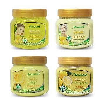 Mermaid Anti Acne Lemon Facial Kit For Skin Tightening And Lightening Enriched With Lemon Extracts Pack Of 4 Amazon In Beauty mermaid anti acne lemon facial kit for