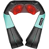 Nekteck Shiatsu Neck and Back Massager with Soothing Heat, Electric Deep Tissue 3D Kneading Massage Pillow for Shoulder Leg Full Body Muscle Pain Relief, Car Office and Home Use
