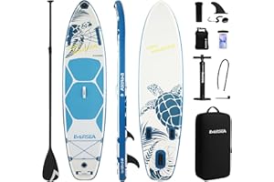 EVERSEA Stand-Up Paddle Boards, 11 ft Inflatable Paddle Board with Camera Bracket, 3 Main Fin, 33 in Wide Stable All-Around Paddleboard for All Levels of Players (Olivacea)