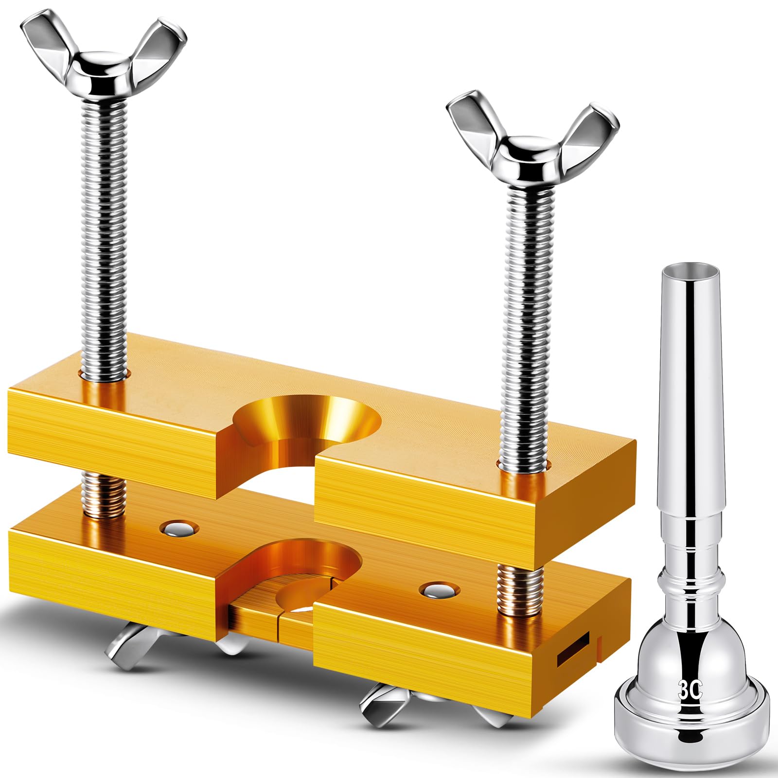 Photo 1 of 2 Pcs Trumpet Mouthpiece Puller with 3C Trumpet Mouthpiece SilverRemover Adjustable Puller Tool for Wind Instruments Beginners and Professional Players