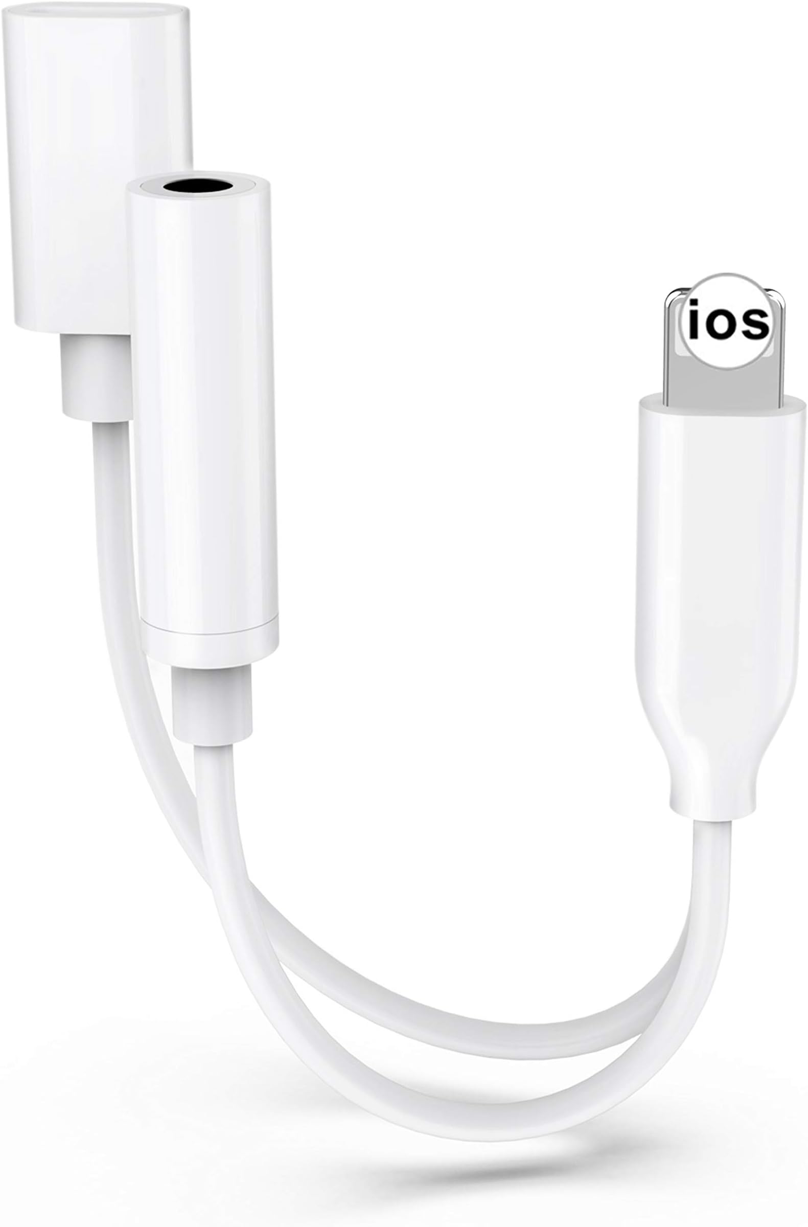 Headphone Adapter for iPhone Adaptor Charger Adapter Cable for iPhone 7/7P/8/8P/X/XS/XR Earphone Jack Dongle Aux Audio Splitter 2 in 1 Adapter Converter Support iOS 12 System or Later