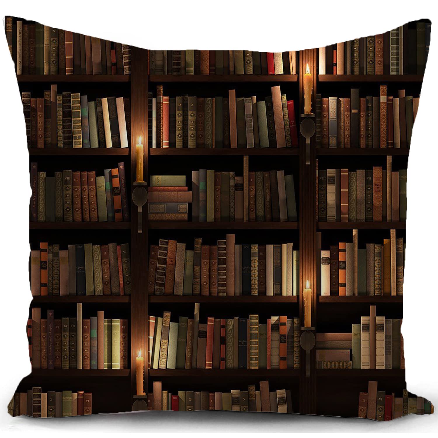 KUNQIAN Bookshelf Cushion Cover Reading Book Pillow Cover Decor for Home Livingroom Couch Bed Sofa Decorate Throw Pillow Case 18"x18" — image 1