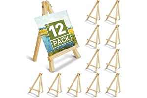 CONDA 12 Pack 9 Inch Wood Easels, Easel Stand for Painting Canvases, Art, and Crafts,Tripod,Painting Party Easel,Kids Student