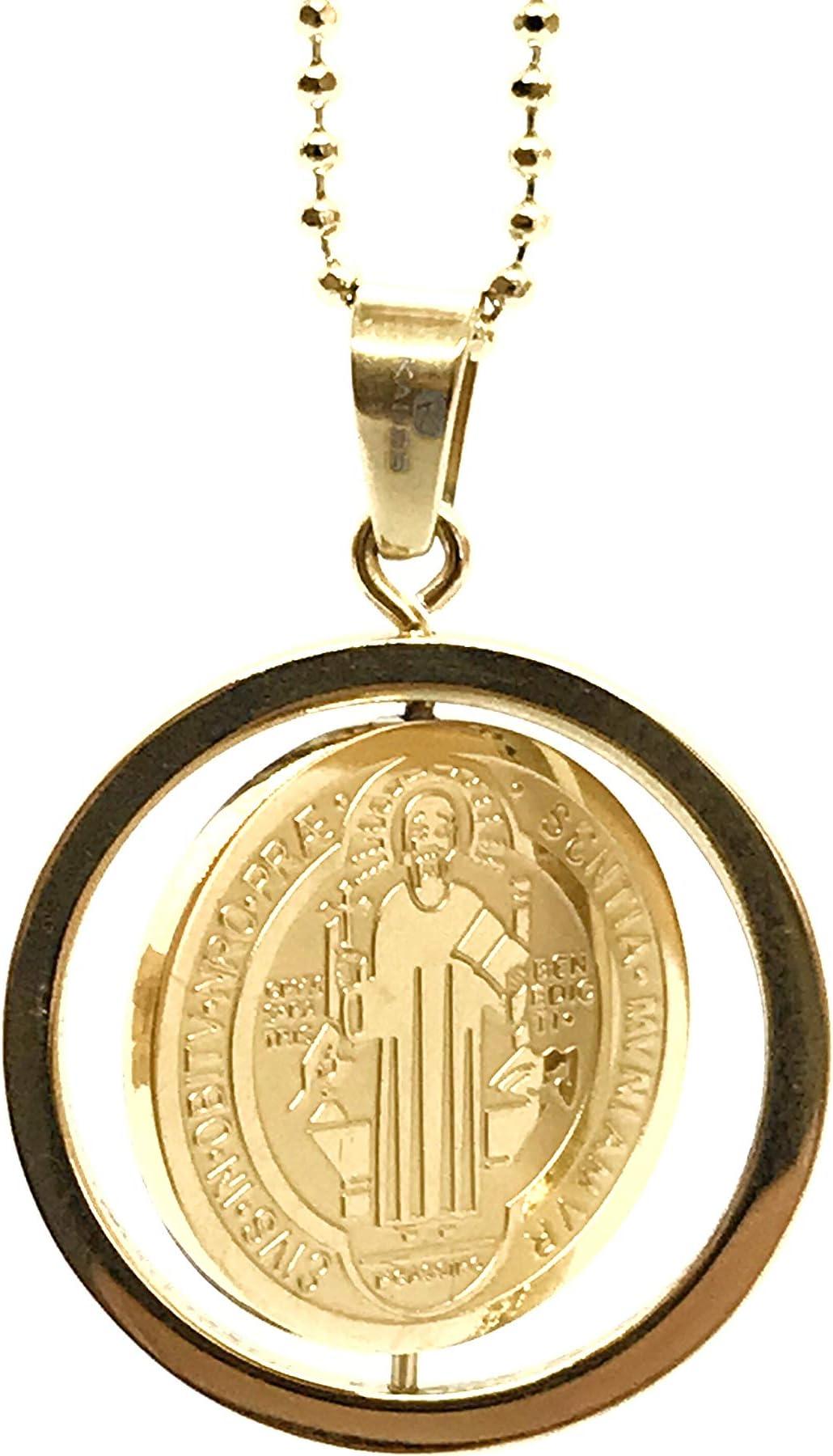 St Benedict Rotation Pendant Necklace 18 Inches Protection Jewelry for Women
