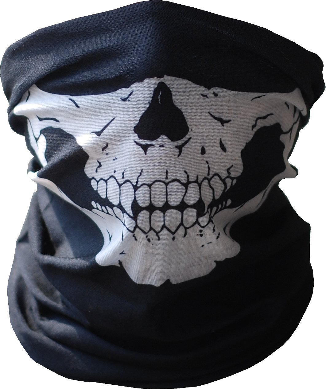 generic Black Seamless Skull Face Tube Mask for Kids and Adults - Black