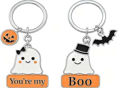Ycfish Boo Basket Gifts, Halloween Hanging Decorations, Cute Boo Ghost Keychains, Halloween Gifts Ghost Keychain for Girlfriend, Valentines Day Hanging Decorations