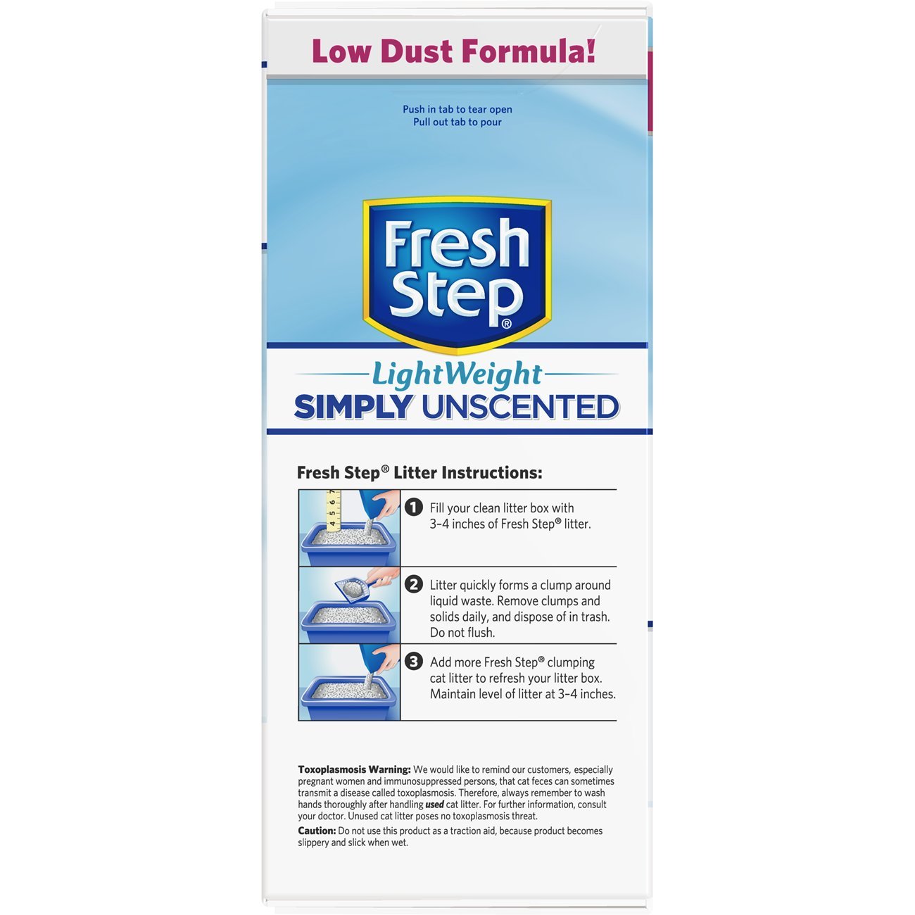 Fresh Step Unscented Lightweight Litter, Clumping Cat Litter Sleek