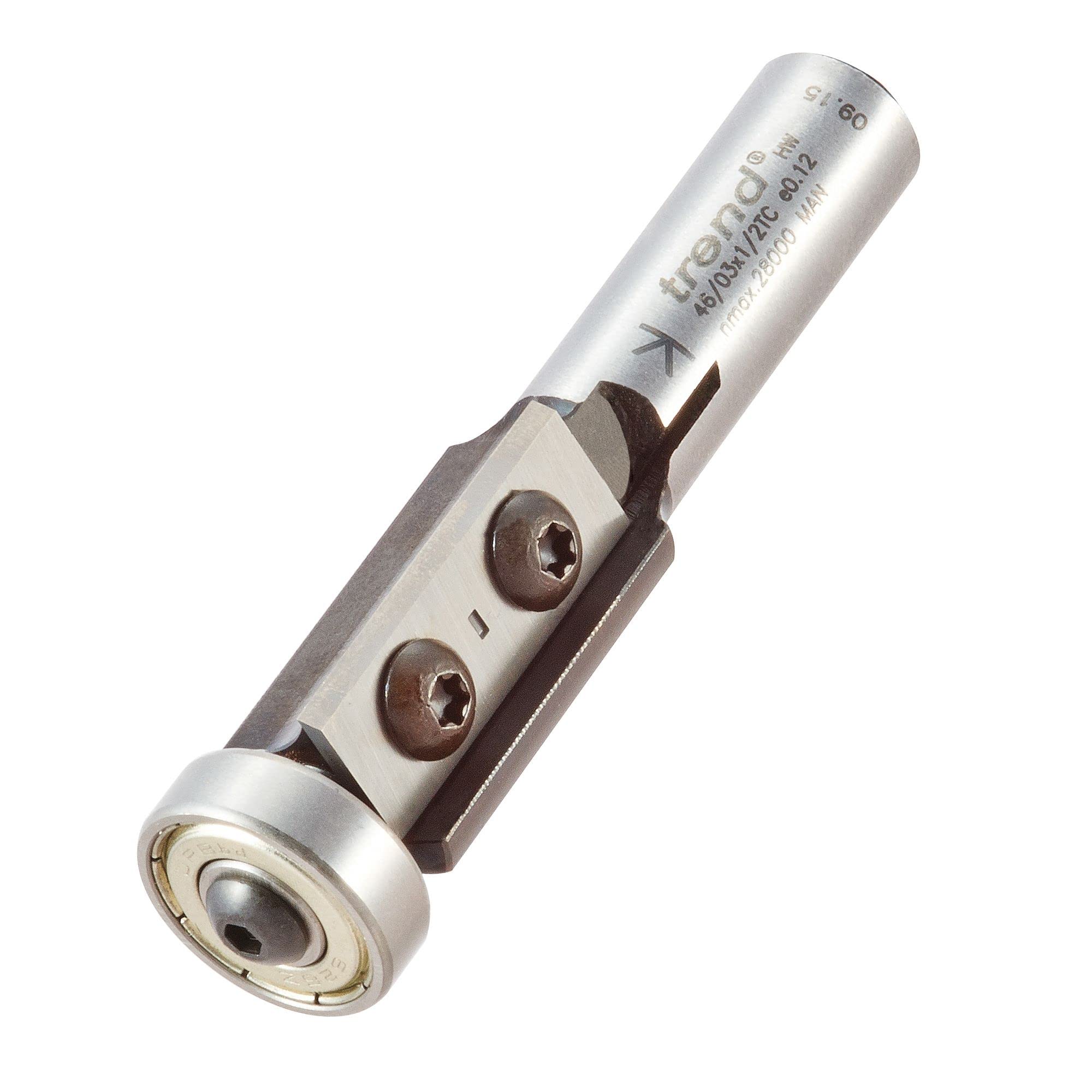 Trend Professional Rota-Tip Trimmer Router Cutter, 1/2 Inch Shank, 19mm Cut Diameter & 30mm Cut Length, Tungsten Carbide Tipped, 46/03X1/2TC โ image 1