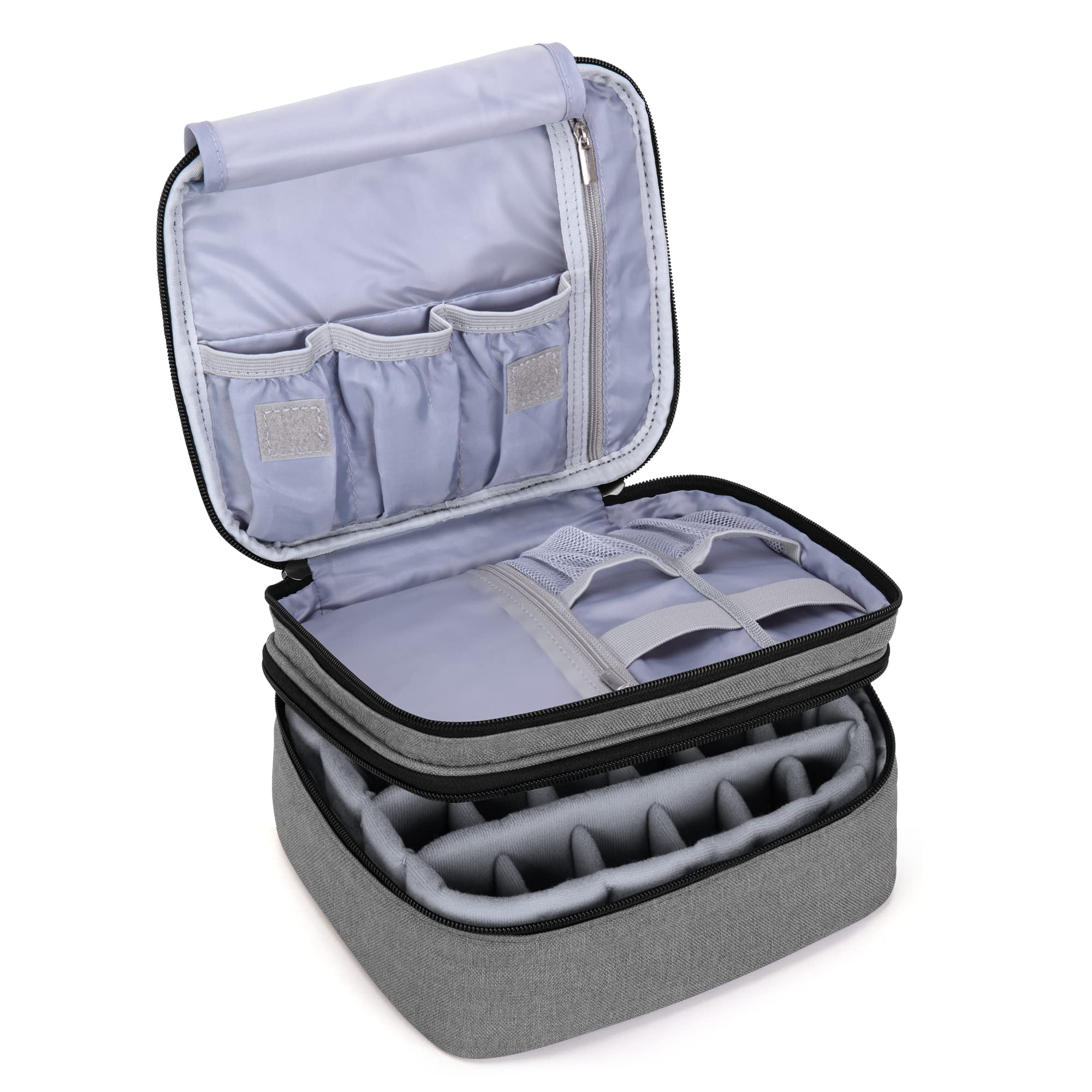 Luxja Nail Polish Storage Box, Organiser for Nail Polish, Grey