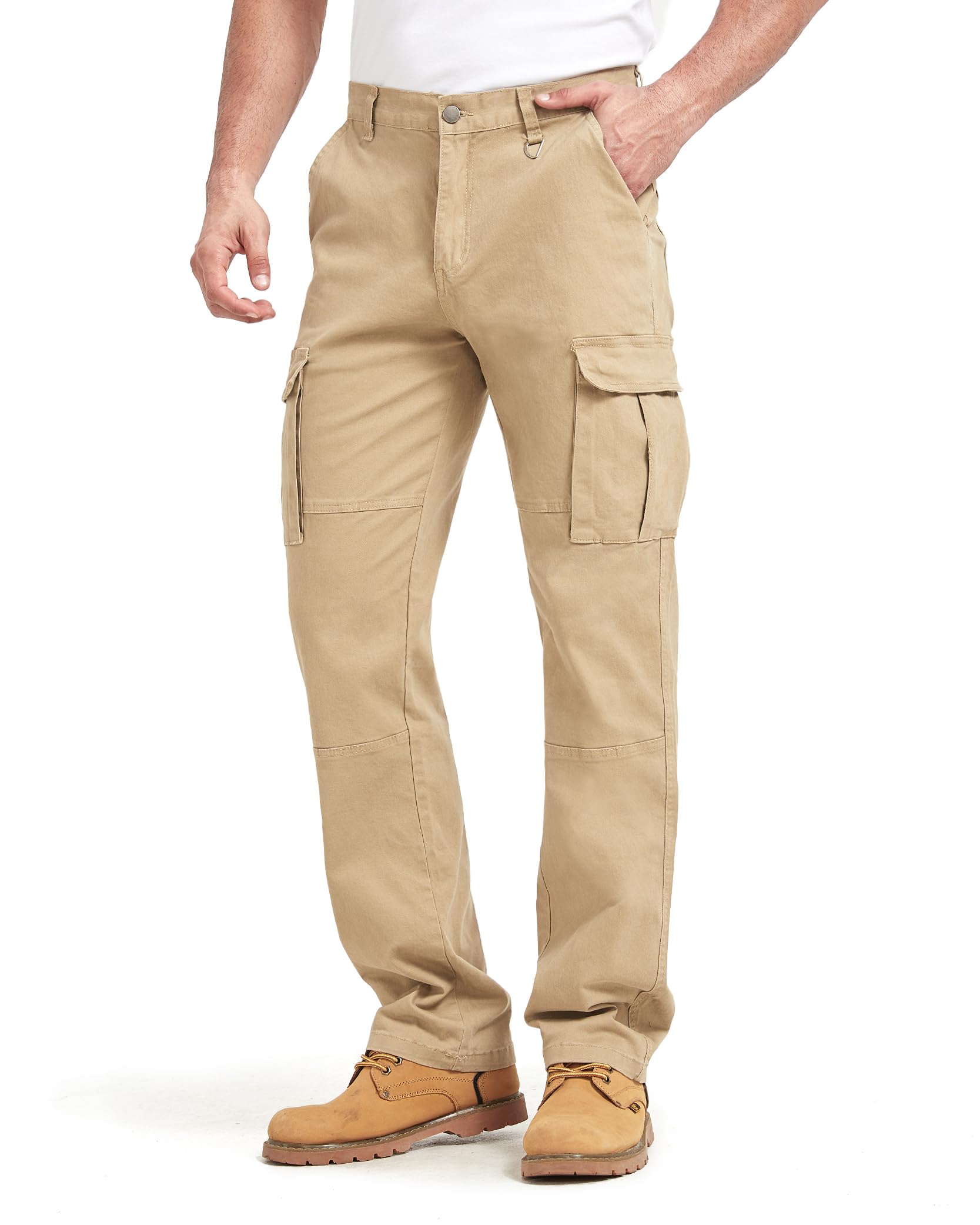 Zylioo Extra Tall Men's Utility Cargo Pants Tall Men, 6 Pocket Black ...