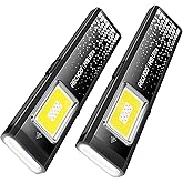 RECHOO Rechargeable Flashlights High Lumens 2Pack, Magnetic EDC Flashlight with Clip, 8 Modes Powerful Pocket LED Flashlight, Waterproof Portable Flat Flashlights for Home Camping Emergency