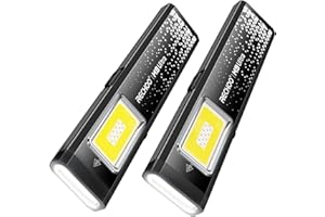 RECHOO Rechargeable Flashlights High Lumens 2Pack, Magnetic EDC Flashlight with Clip, 8 Modes Powerful Pocket LED Flashlight, Waterproof Portable Flat Flashlights for Home Camping Emergency