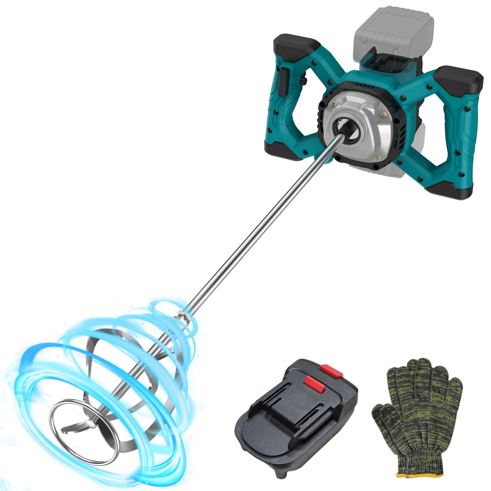 View 1 of **MISSING PARTS/NO MIXER**IMAYCC Cordless Cement Mixer, Portable Concrete Mixer,21V 6 Speed Mixing Drill, 1000W Drill Mixer for mud,Motar,Paint, Grout, Plaster,Thinset etc.