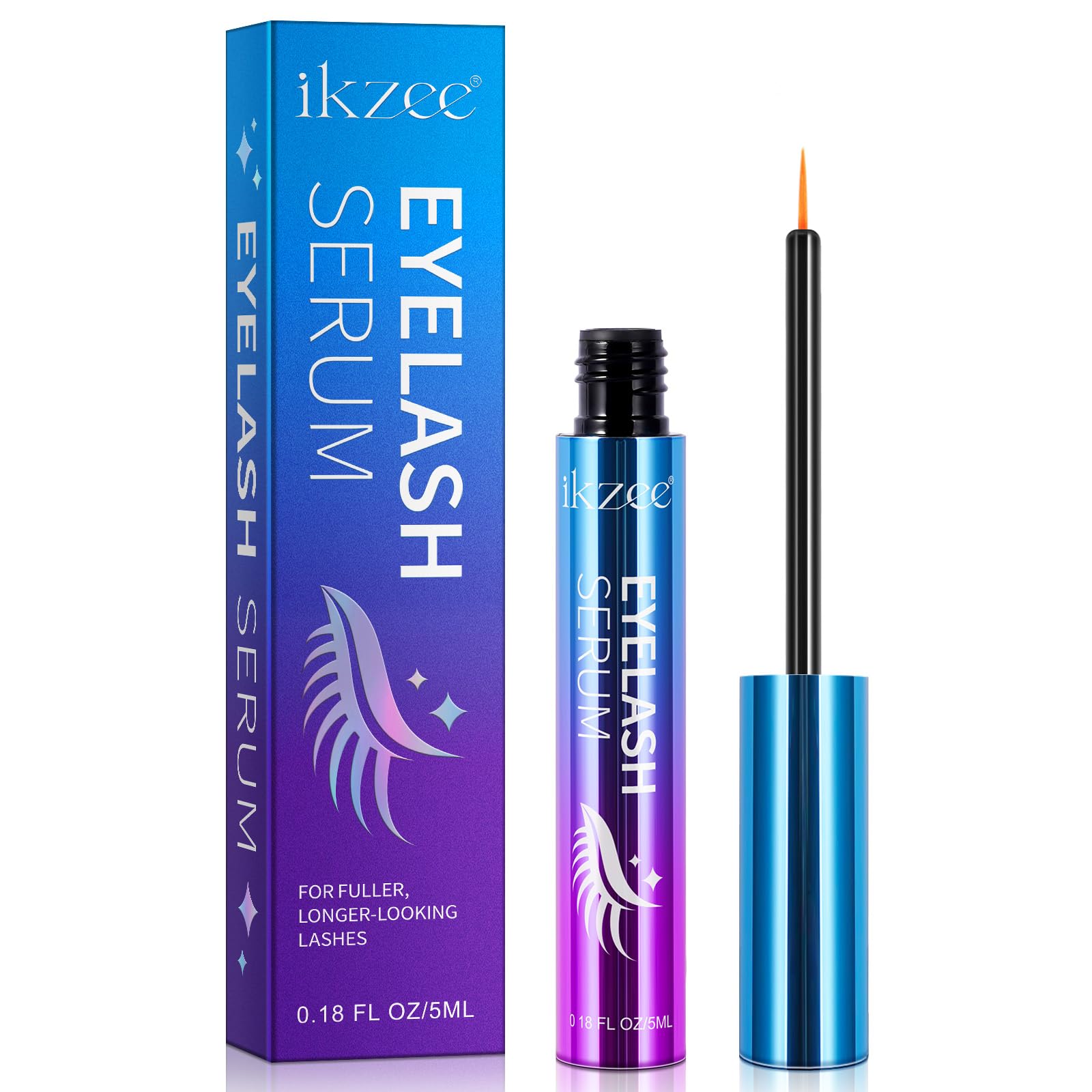 Eyelash Growth Serum, 5ML Lash Enhancer for Fuller, Thicker, Longer Natural Lashes