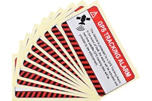 ZOYIANCY 10 Pcs GPS Tracking Sticker, Car Alarm Sticker, Self Adhesive Anti-Theft Car Decals with GPS Tracking Warning Sign, 2 x 4 Inch