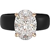 Rinfit Silicone Ring with Stone - Oval Cut Cubic Zirconia Solitaire Engagement Ring for Women - Rubber Wedding Bands - Patented Design