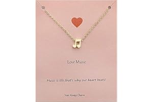 Your Always Charm Music Note Necklace for Women Music Festival Outfits Women Music Lovers Gifts for Women With Meaning Card