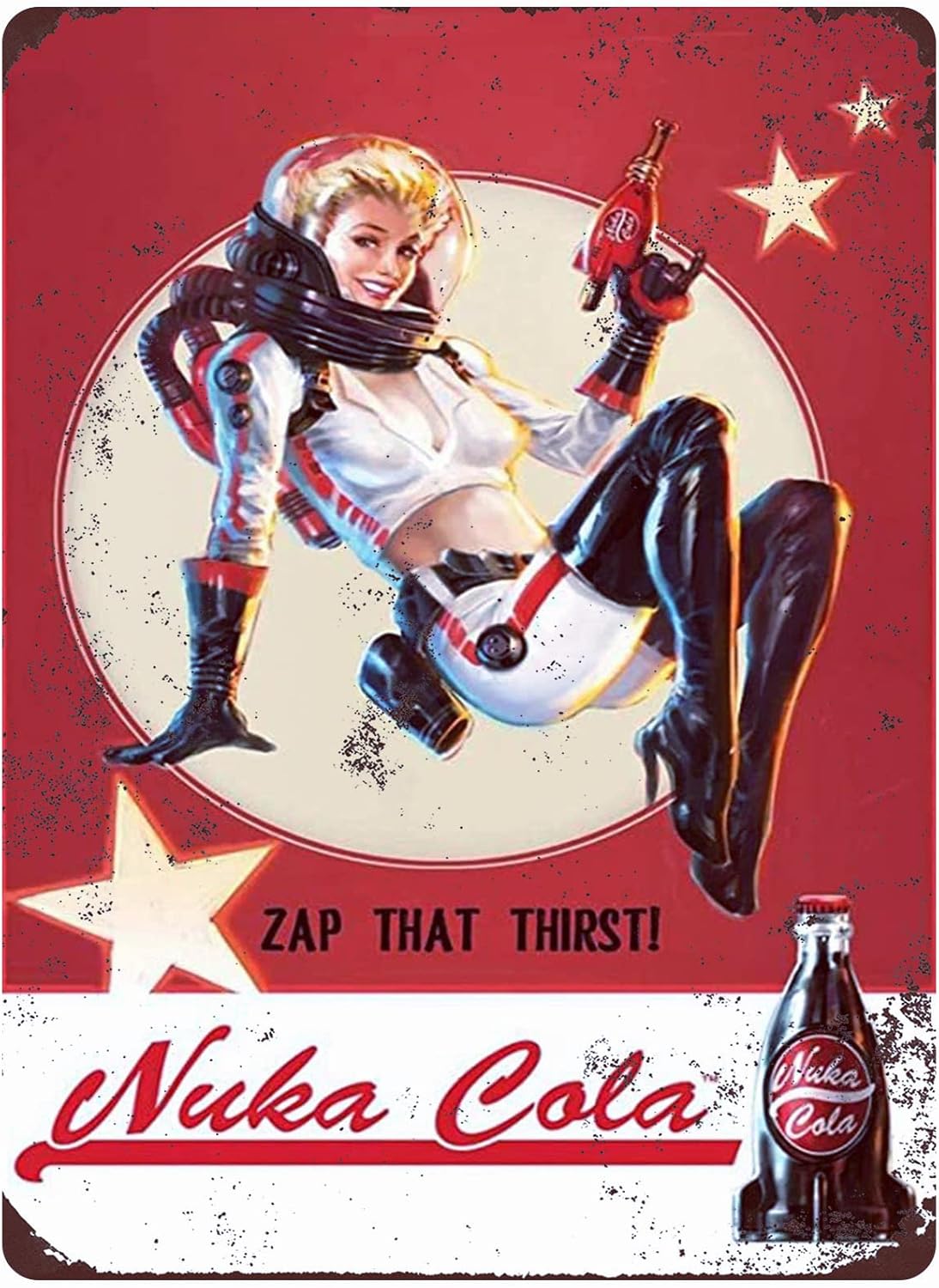 Wall Décor - PSIAM Vintage Tin Sign - Nuka Cola - Retro Metal Signs Poster Iron Painting Plaque Wall Decor for Bar Cafe Home 12×8 Inch