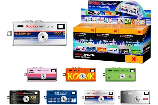 KODAK CHARMERA Keychain Digital Camera Blind Box Millennium Single Box (1PC),Mini Camera,Digicam,Video Recording,Bag Charm,1.6 Megapixels,Micro SD Card Slot,for Beginners Teens&Adults