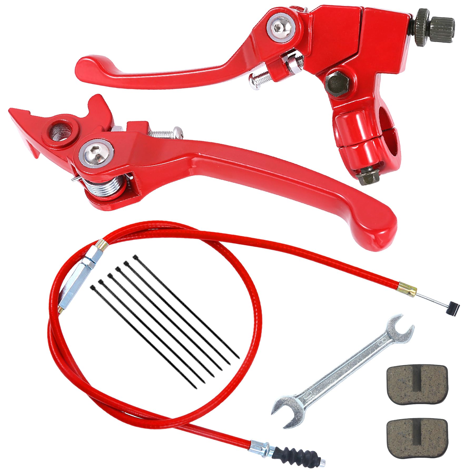 Photo 1 of Stylemafia Folding Clutch Brake Lever with Clutch Cable Compatible with Apollo RFZ TaoTao SSR 110 125 Thumpstar 50cc 150cc 7/8 Handble Bar Xmotos Apollo 125 Pit Dirt Bike?red?