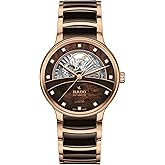 Rado - Centrix - Unisex Automatic Swiss Watch - 39mm Brown Rose Gold Dial with Date - Brown &amp; Rose Gold High-Tech Ceramic Bracelet - R30028902