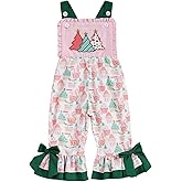 YINGISFITM Toddler Girl Overalls Baby Girl Summer Outfit Sleeveless Cow Bell-Bottom One Piece Romper Jumpsuit Cute Clothes
