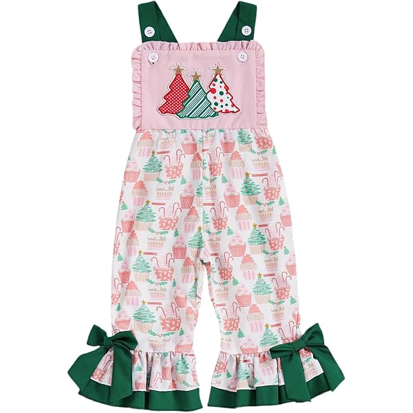 YINGISFITM Baby-Mädchen Overall Thanksgiving – Truthahn-Druck, Lang, Ausgestellt – Größen 0–7 Jahre